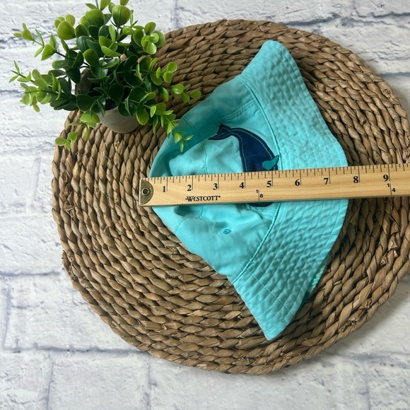 Toddler Aqua Whale Sun Hat. Reversible. - Picture 4 of 4